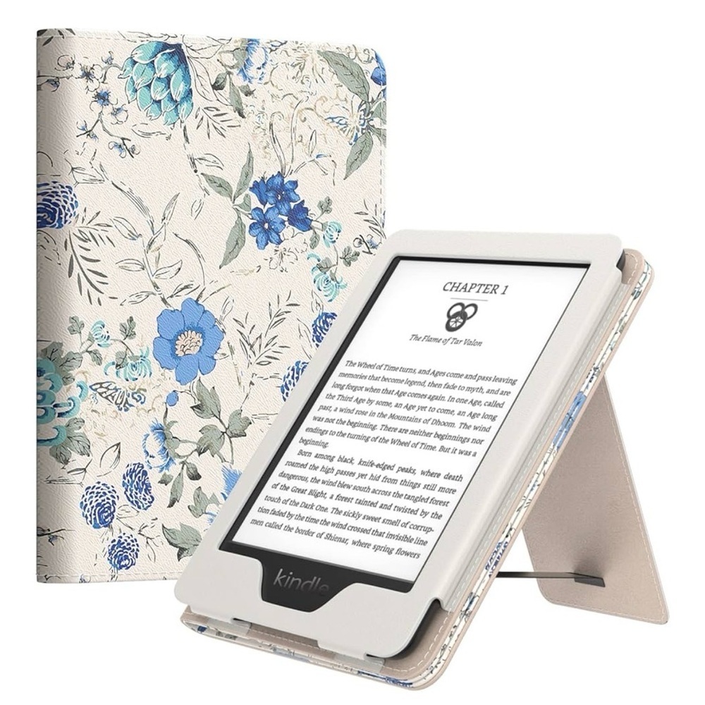 Kindle Paperwhite Kindle Case Floral White & Blue Pattern - Picture 5 of 5